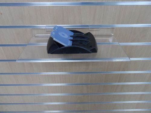 Lot of 10 Clear Acrylic Slatwall Shoe/Display Shelf 12x6x1/4