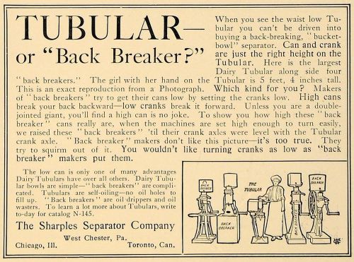 1906 Ad Dairy Tubular Sharples Separator Company Axles - ORIGINAL CL4