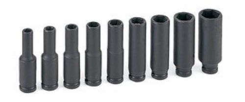 Grey Pneumatic Corp. 9709DG 1/4&#034; Drive 9 Piece Deep Magnetic Impact Socket Set