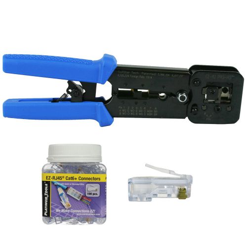 Platinum Tools 100054 EZ-RJPRO HD Crimp, EZ-RJ45 Series Cat 6+ 100 Connectors