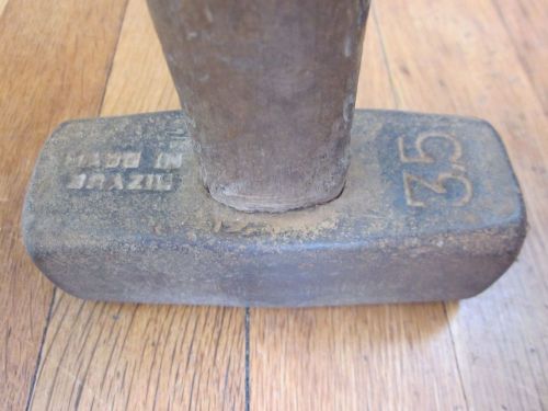 Vtg blacksmith 3.5lb sledge hammer brazil anvil forge metal work tool euc freesh for sale