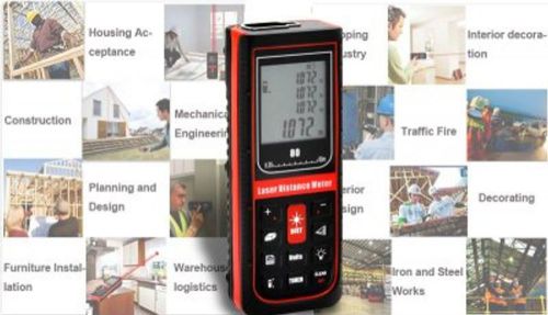 HAND HELD DIGITAL LASER DISTANCE METER AREA VOLUMETRIC MEASURE TIMER SETUP 80M