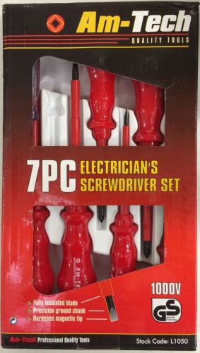 Am-Tech 7pc Electricians Professional 1000V VDE Insulated Screwdriver Set Box