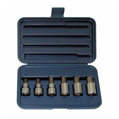 Wright Tool 453 Hex Bit Socket Set 1/2&#034; Drive Metric 6 Piece