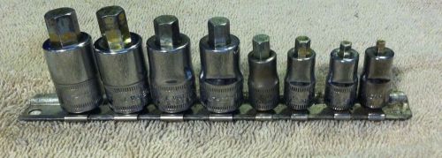 Snap-On 3/8&#034; &amp; 1/4&#034; Shorty Allen/Hex Driver Sockets 8Pc Set #208EFTAMXSY (USED)