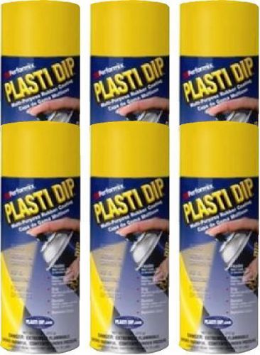 PERFORMIX PLASTI DIP DAYTONA YELLOW CASE of 6 11OZ RUBBER HANDLE SPRAY NEW