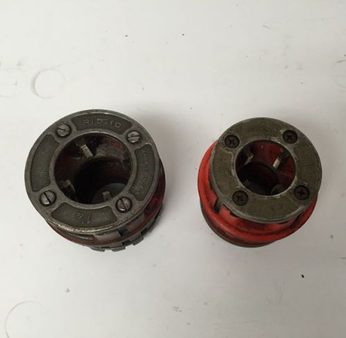 Set of 2 Ridgid Pipe Threading Dies, 1&#034; and 1-1/4&#034;