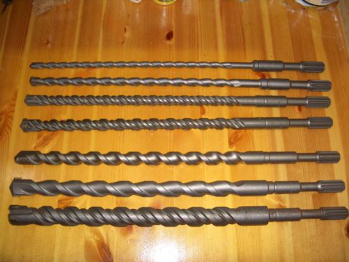 7 CONCRETE DRILL BITS 1/2&#034; 5/8&#034; 3/4&#034; 7/8&#034; 1, 1 1/8 1 1/4 SDS max, plus Spline