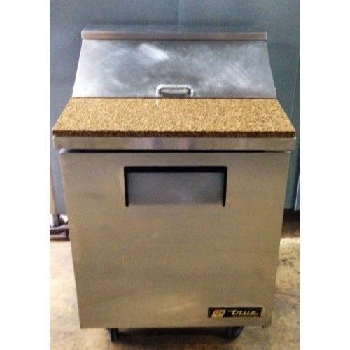 2012 true 27&#034; sandwich /pizza prep table with marble cutting board &amp; on castors for sale