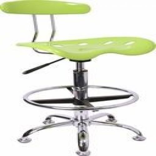 Flash Furniture LF-215-APPLEGREEN-GG Vibrant Apple Green and Chrome Drafting Sto