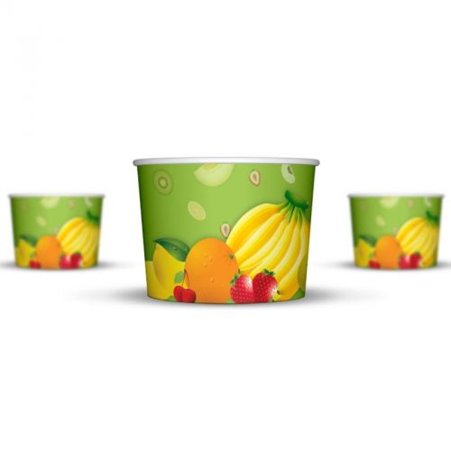 12 oz Fresh Fruit Paper Ice Cream Cups - 1,000 / Case