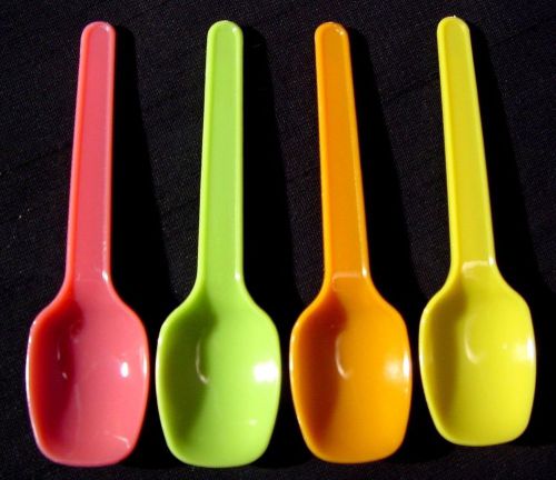 Set of 50 Mini Spoons Plastic 8cm (3.125&#034;) Ice Cream, Pudding, Yogurt