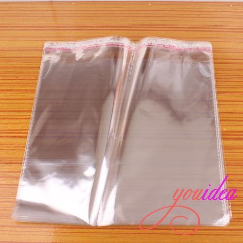 100Pcs 20x21cm Clear Self Adhesive Seal Plastic OPP Bags Free Ship 120134