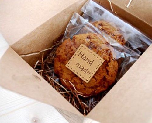 100pc&#034;handmade&#034;sticker kraftpaper seals label packing gift,baking,craft,cookies for sale