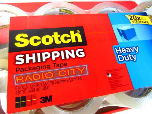 Scotch 3M Clear Heavy Duty Shipping Packing Tape 8 Rolls Total 436 YD (400 m)