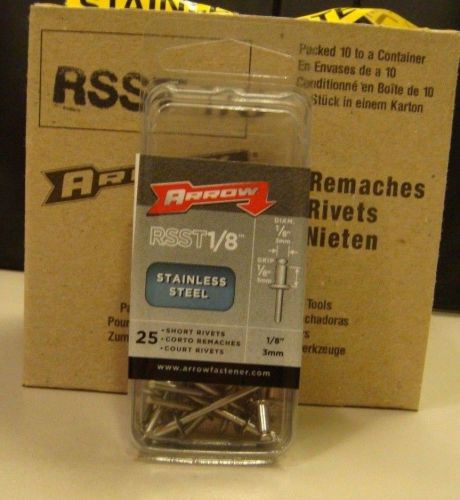 Arrow Fastener RSST1/8 Rivets-1/8X1/8 SS RIVET - 25Pack