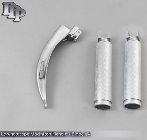 LARYNGOSCOPE MEDIUM + SMALL HANDLE + MACINTOSH BLADE #4 INTUBATION ANESTHESIA