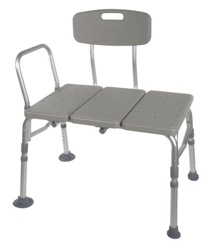 Drive medical plastic transfer bench with 3 position backrest, gray safe to use for sale