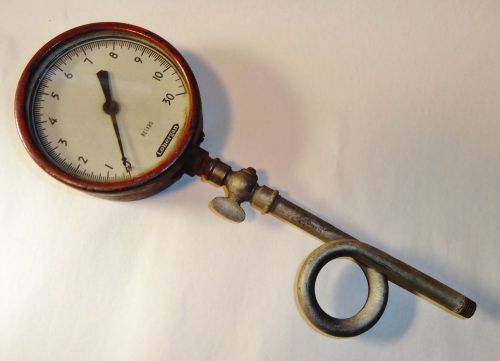 Antique 13&#034; LONG Lonergan RETARD Industrial Pressure Gauge Vintage Steampunk