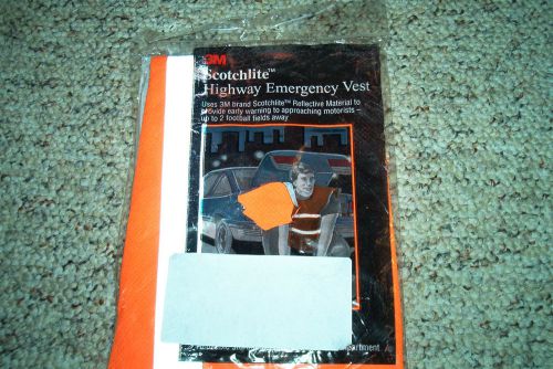 CLEARANCE   3M  &#034;Scotchlite&#034; HIGHWAY EMERGENCY VEST Bright Orange