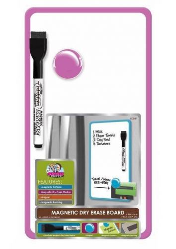 NEW MAGNETIC DRY ERASE BOARD Board Dudes 5.5&#034; x 10&#034; Marker Magnet Locker PURPLE