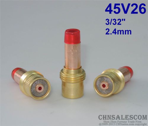 3 pcs 45v26 collet body gas lens for tig welding torch wp-17-18-26 2.4mm 3/32&#034; for sale