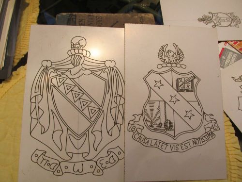 Engraving templates fraternity tau kappa epsilon &amp; alpha sigma phi crests for sale