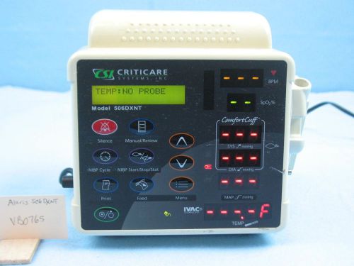 Criticare Alaris 506DXNT vital signs blood pressure patient monitor Temp, SpO2