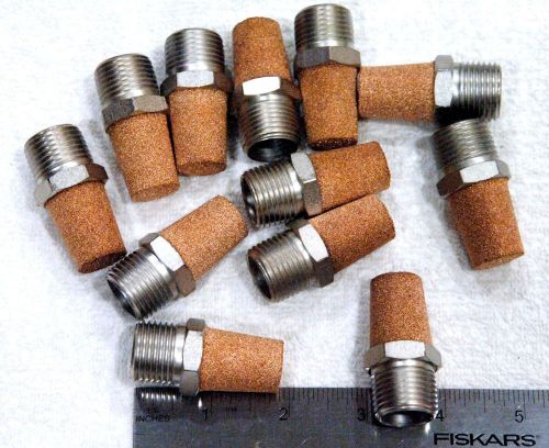 1/2&#034; npt sintered bronze exhaust muffler (nickel plated steel base) 12 pc lot for sale