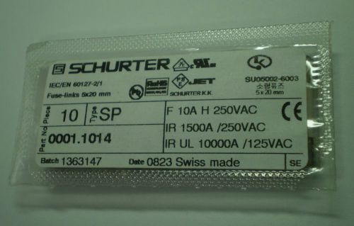 50pcs 10A ULTRA FAST FUSE SCHURTER 0001.1014 FUSE CERAMIC, 10A (EU Seller)