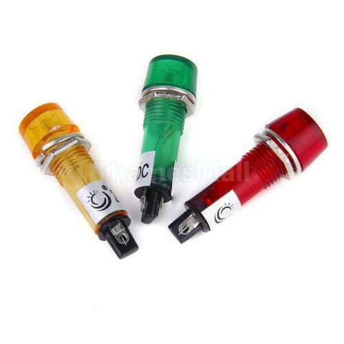 3pcs 24V AC/DC Red Yellow Green Signal Indicator Warning Light Lamp for Car