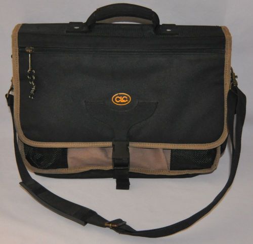 CLC Electricians Tool Bag Black and Brown Canvas 21 Pockets Shoulder Strap