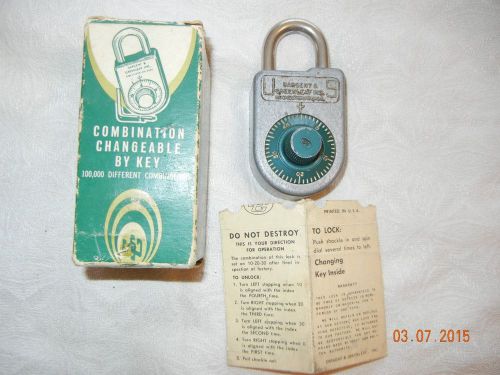 Vintage Sargent &amp; Greenleaf # 8088 Combination Padlock USA