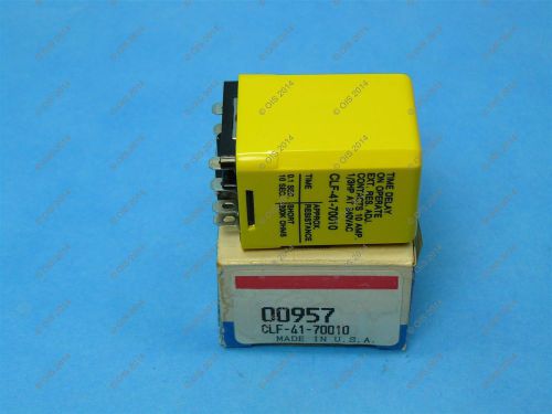 POTTER &amp; BRUMFIELD CLF-41-70010 TIME DELAY RELAY 10 PIN 10A 240V 0.1-10 SECS NIB