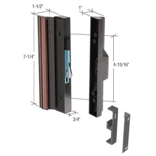 CRL Black Hook-Style Surface Mount Handle 4-15/16&#034; Screw Holes