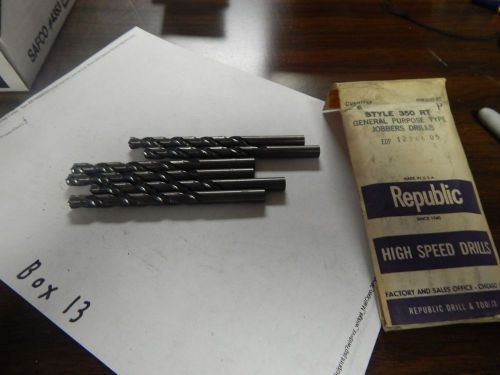 &#034;REPUBLIC&#034;  Twist Drill Bits  &#034;P&#034; Size, Lot of 6 Pcs