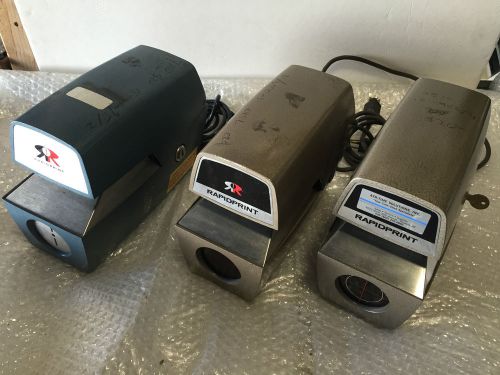 LOT OF 3 RAPIDPRINT ARL-E/AR-E/E TIME &amp; DATE STAMP RAPID PRINT TIME CLOCKS