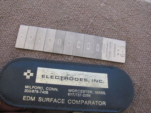 E - 9 e. d. m. surface microfinish comparator  tool  toolmaker electrodes inc for sale