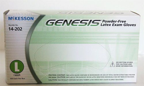 Mckesson genesis powder free latex exam gloves large beige 100 ct for sale