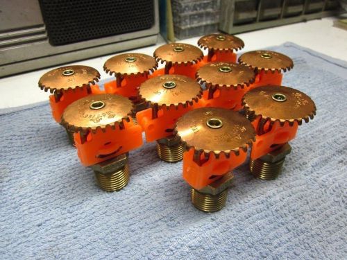 Fire sprinklers (10) tyco 1/2&#034;x155 degree standard response brass upright for sale