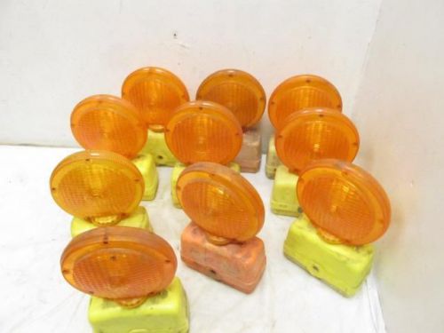 10 Road Traffic Barricade Amber Yellow Flasher Hazard Flashing Warning Light LED