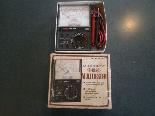 VINTAGE MULTIMETER MULTITESTER MICRONTA 18 RANGE IN BOX TESTED