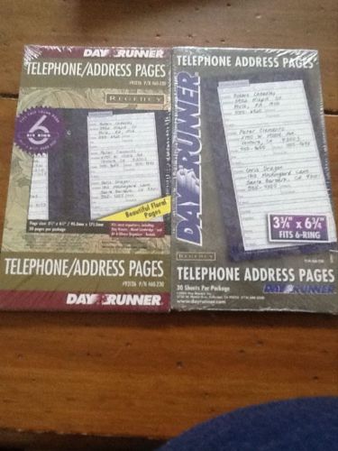 Day runner telephone/address pages2pks.of 3 3/4&#034; by 6 3/4&#034; fits 6 ring