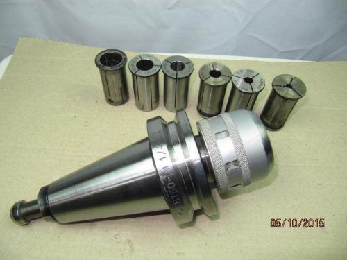 NIKKEN  BT50 HIGH SPEED SLEEVE CHUCK HOLDER WITH  6 EA COLLETS /CNC