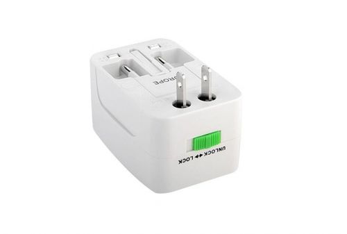 US to EU Europe and Universal AC Power Plug World Travel Adapter Converter