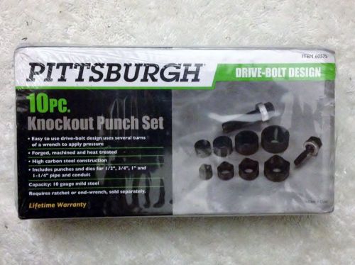New Pittsburgh 10 pc Knockout Punch Kit Drive Bolt Design