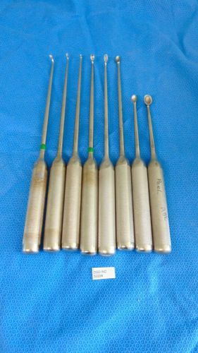 Lot Of 8 AcroMed Orthopedic Curettes Sizes 0, 00, 000, 1, 2, 5, 6 &amp; 8 S2228