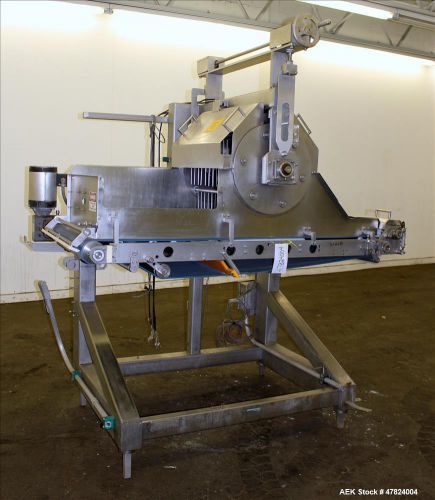 Used- Waterfall Applicator, 304 Stainless Steel. Has 28&#034; wide x 60&#034; long belt co