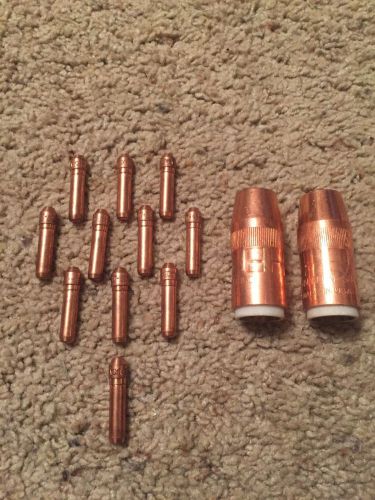 Lot of 2 bernard n-5818c centerfire nozzles assembies plus lot of 11/0.045 tips for sale