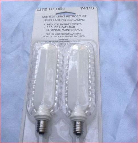 LITE HERE 74113 LED RETROFIT, exit light  bulbs120VAC ,  1W each lamp -  red